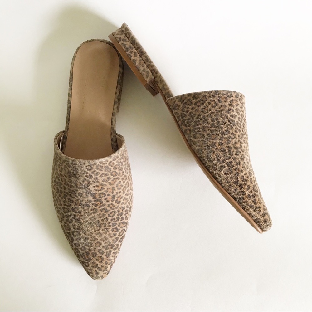 NEW Able Local + Global Marlene Leopard Suede Mules Slides Shoes Autumn - Picture 6 of 10